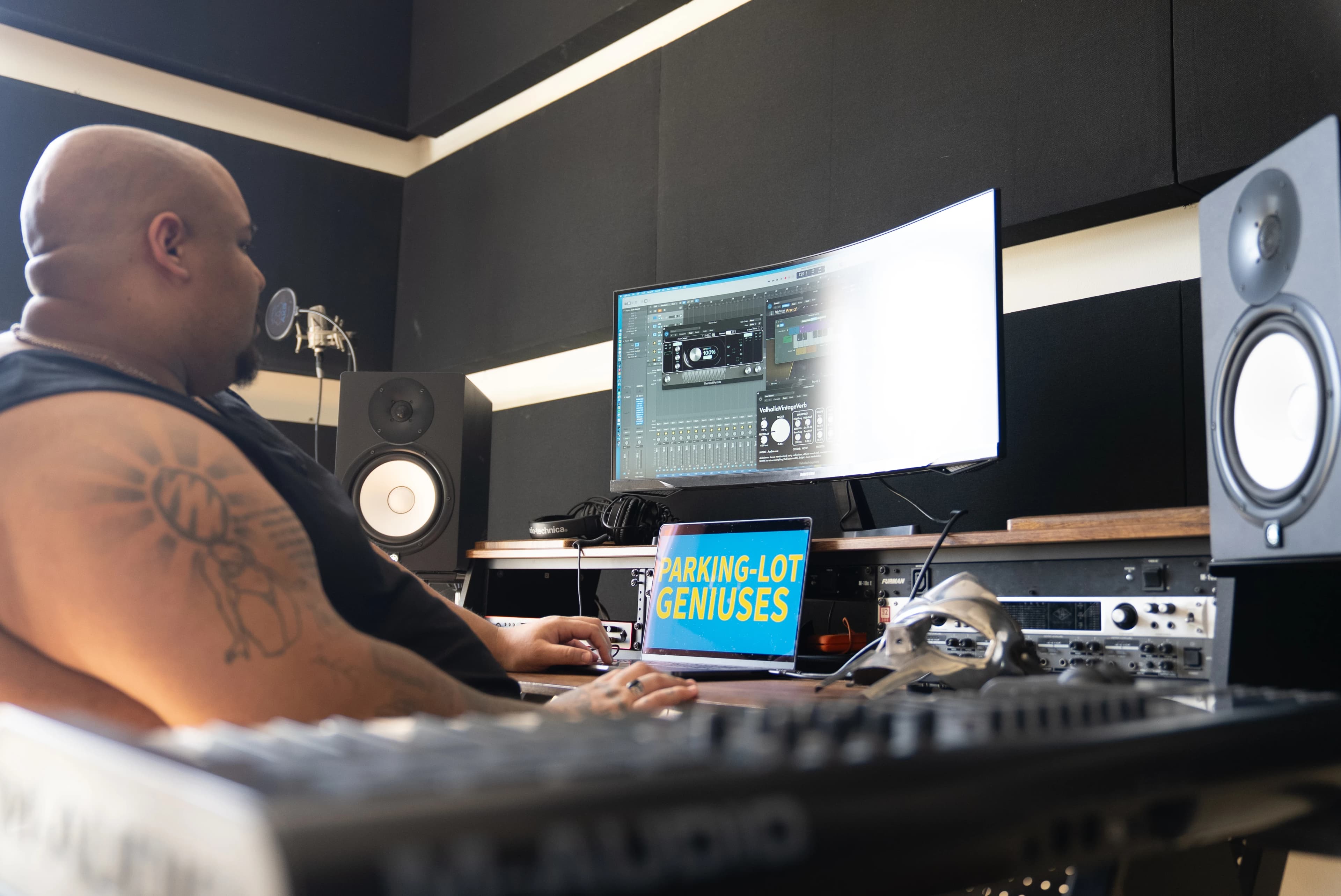 Tac engineering audio at the DAW in Sound PLG, Dubai